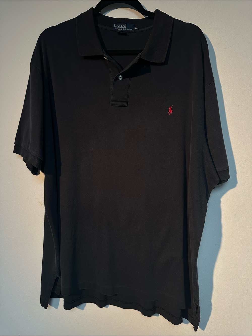 Ralph Lauren Black Polo with Red Pony Logo